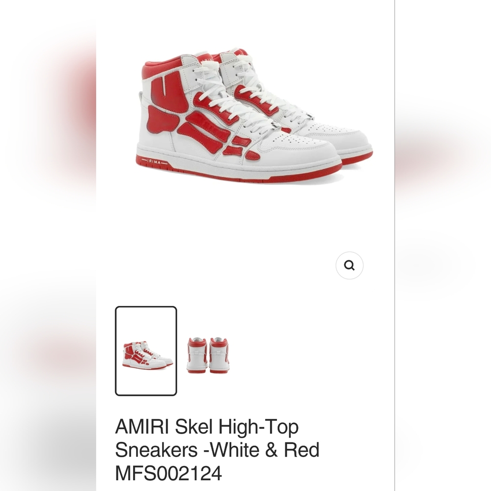 AMIRI Red and White Retro Sneakers
